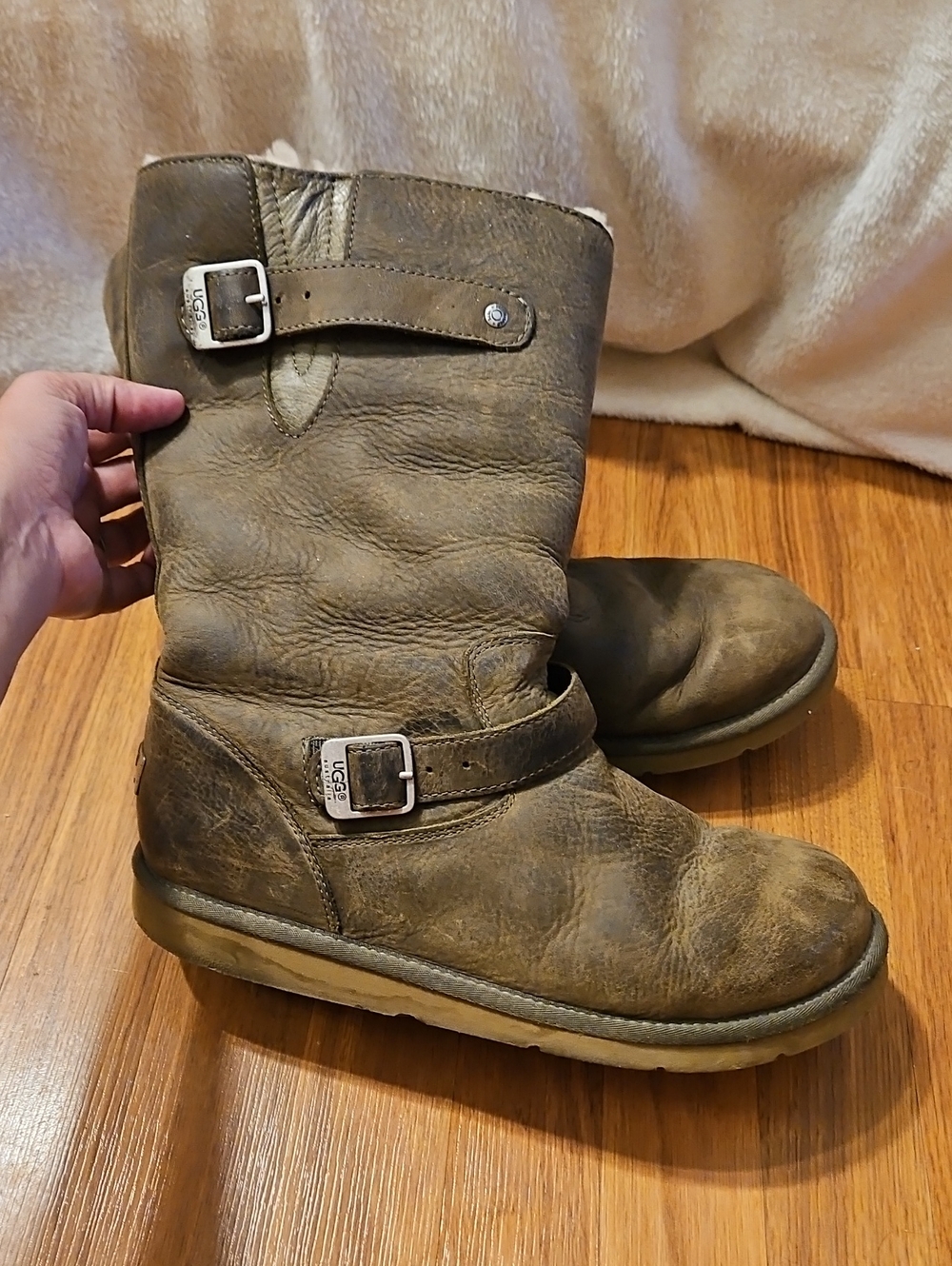 UGG Kensington Biker Boots Size 12 - Picture 11 of 16